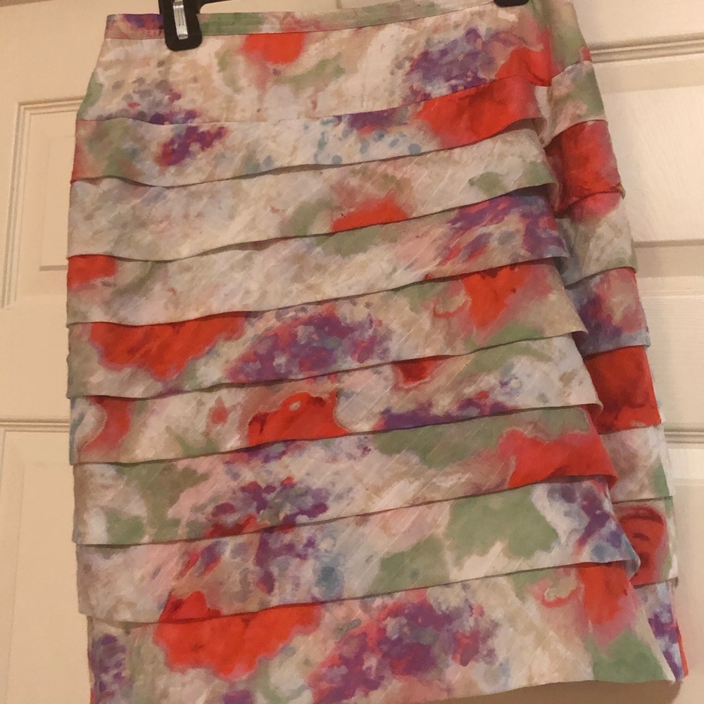 Tiered, flowered skirt
